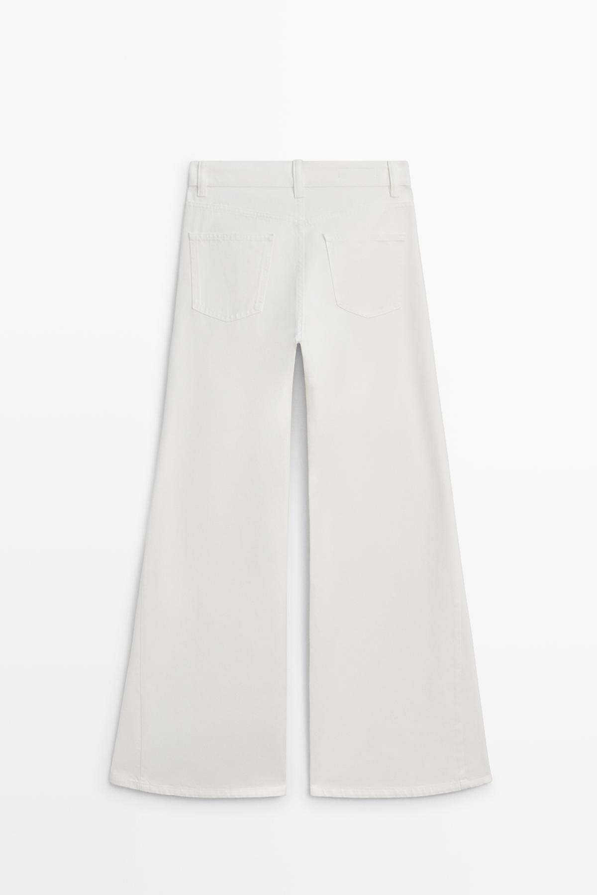 Massimo Dutti  İspanyol paça yüksek bel jean - Görsel 8