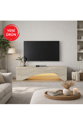 Dekorister Mara LED'li Tv Sehpa & Ünitesi, Modern Tasarım, Kolay Kurulum Salo...