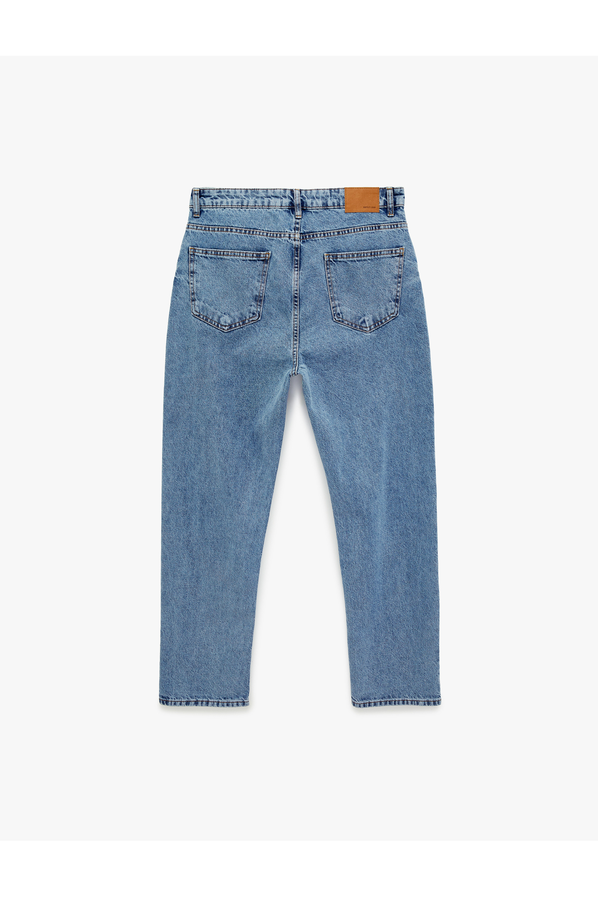 Koton Normal Bel Düz Paça Pamuklu Vintage Straight Fit Jean Pantolon görsel 4