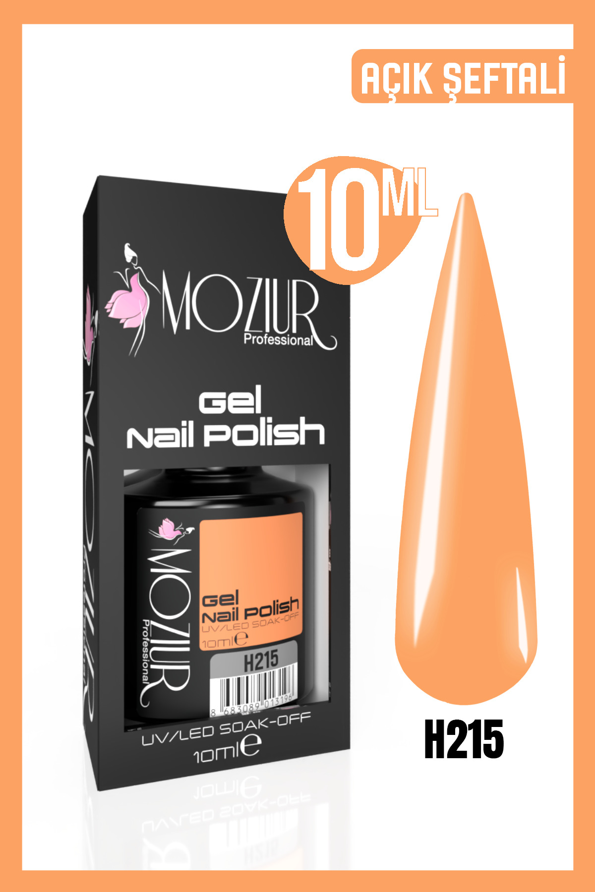 MOZIUR Kalıcı Oje Uv Led H215 (ARA RENK) 10ml — نارنجی 8683089012311