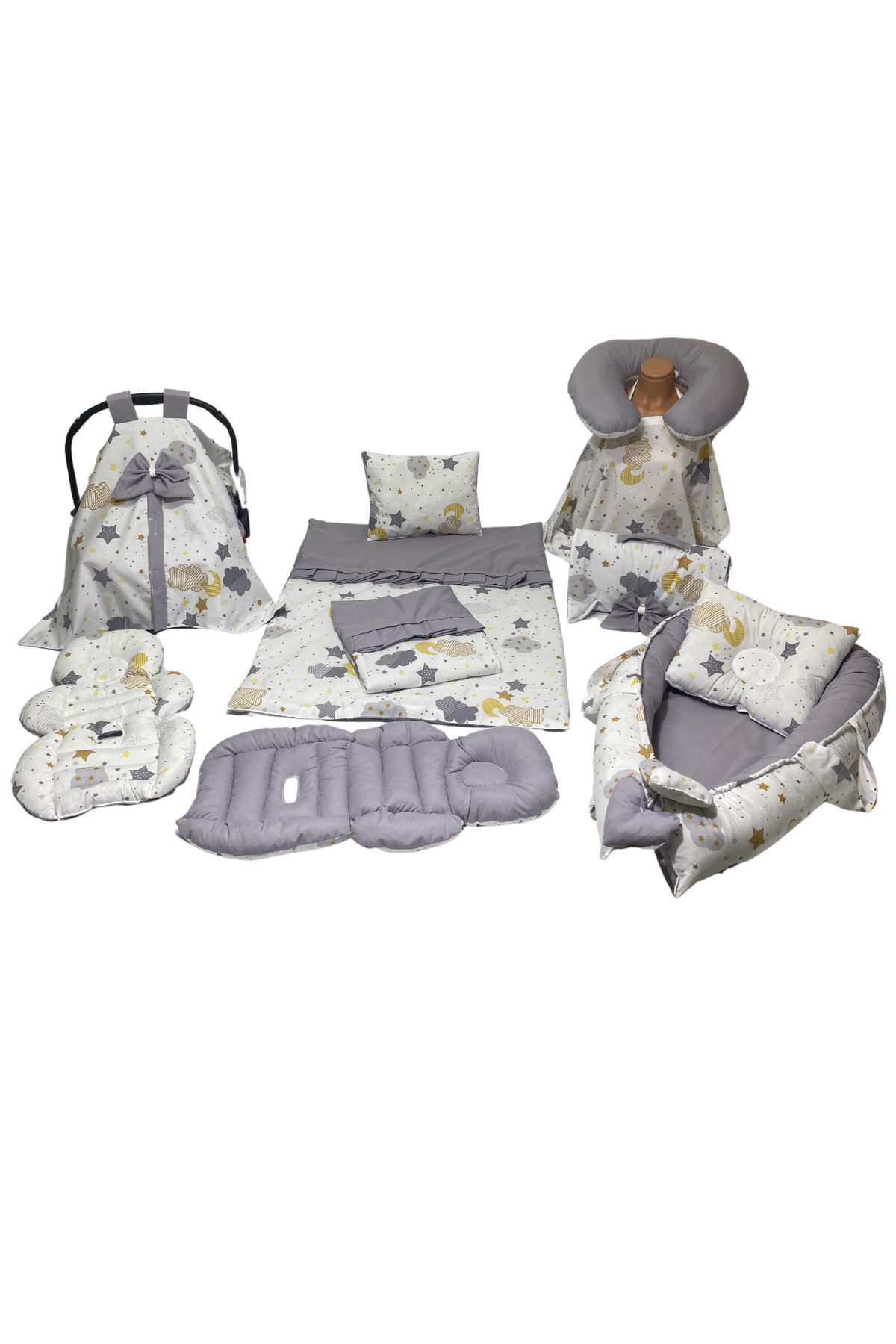 Happy Baby Dikiş Atölyesi 13’lü Babynest Puset Örtüsü Alt Açma Emzirme Yastığı Ana Kucağı Bebek Arabası Minderi Anne Yanı fotoğrafı 2 (önizleme)