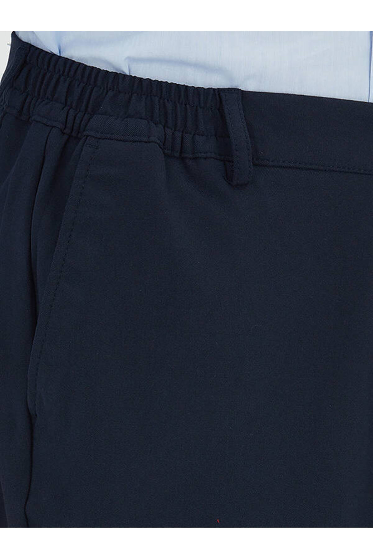 Lacivert Düz Dokuma Jogging Fit Casual Pantolon — رنگارنگ 10161175 — تصویر 3 از 5
