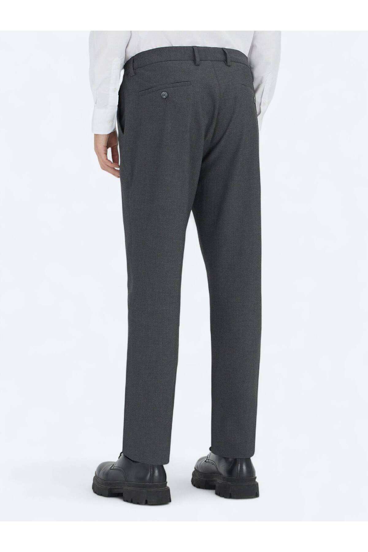 Antrasit Düz Dokuma Jogging Fit Casual Pantolon — رنگارنگ 10161175 — تصویر 5 از 7