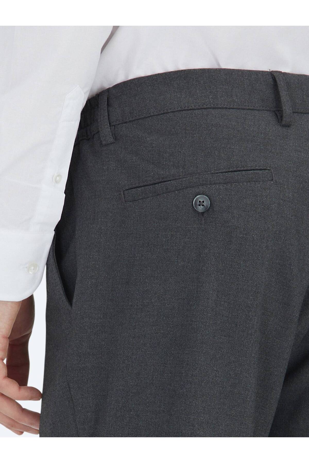 Antrasit Düz Dokuma Jogging Fit Casual Pantolon — رنگارنگ 10161175 — تصویر 4 از 7