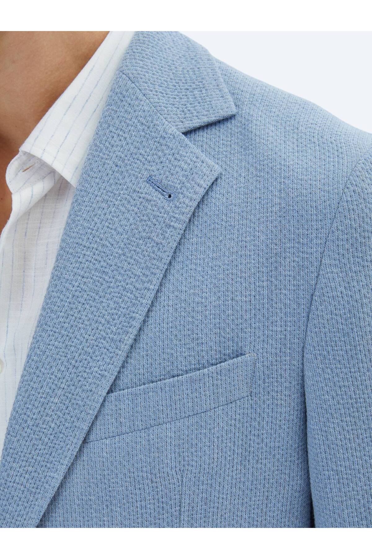 Kip  Mavi Desenli Modern Fit Ceket - Görsel 5