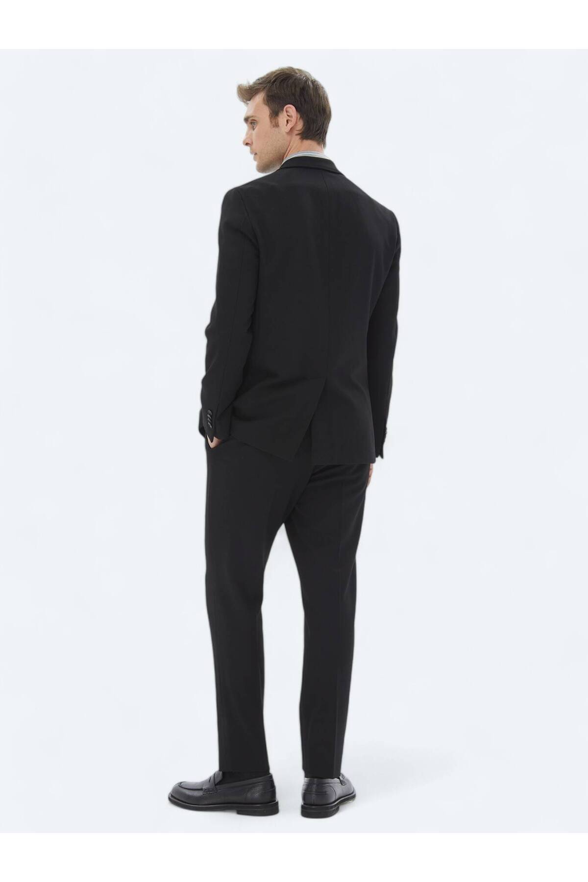 Kip Siyah Desenli Modern Fit Takım Elbise görsel 7