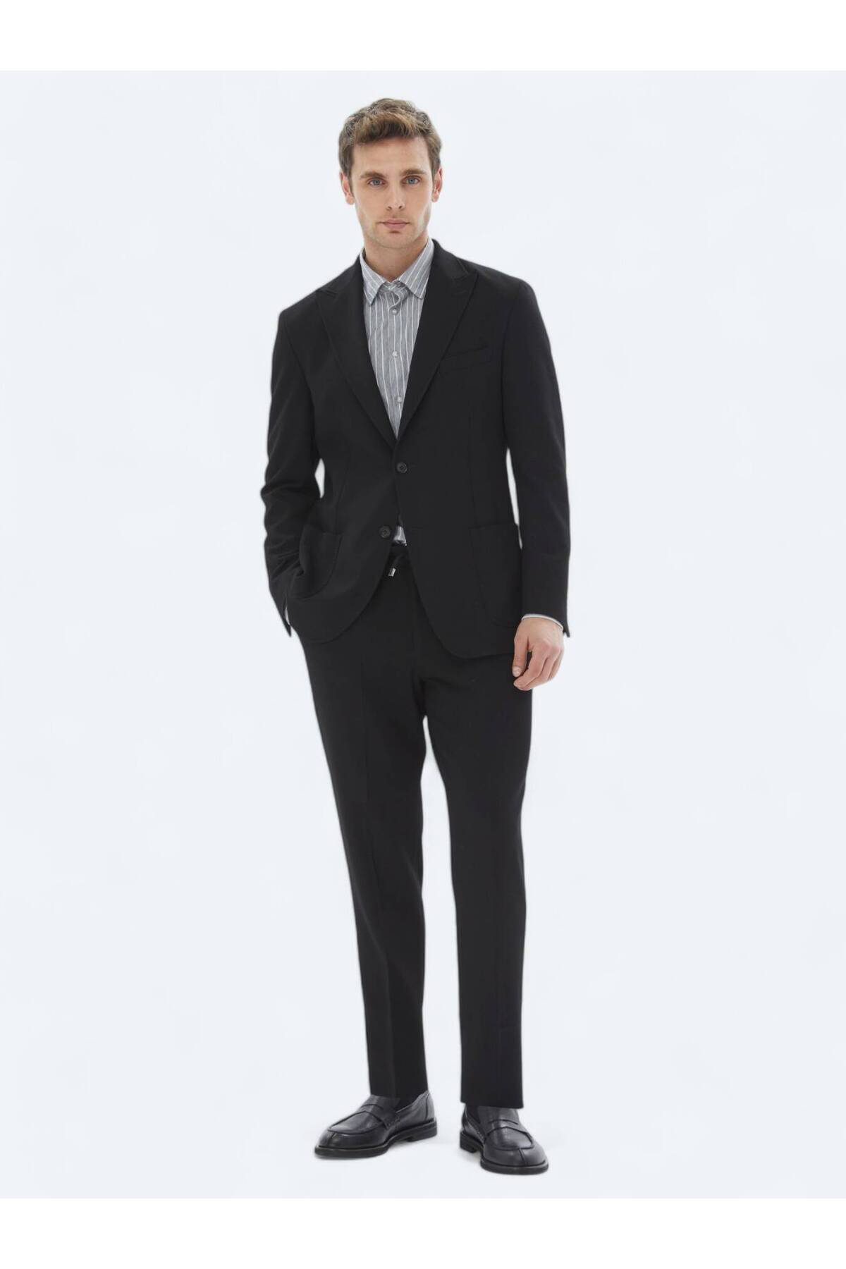 Kip Siyah Desenli Modern Fit Takım Elbise görsel 2