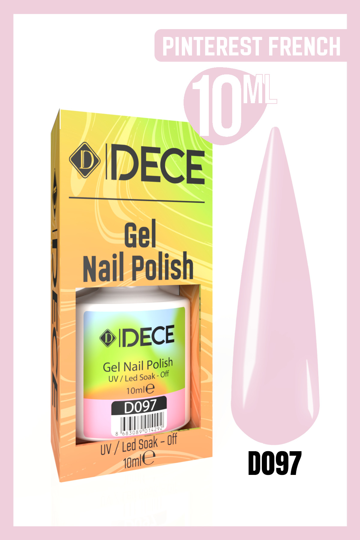 Kalıcı Oje Uv Led D097 (PEMBE SERİSİ) 10ml — صورتی 8683089014038801