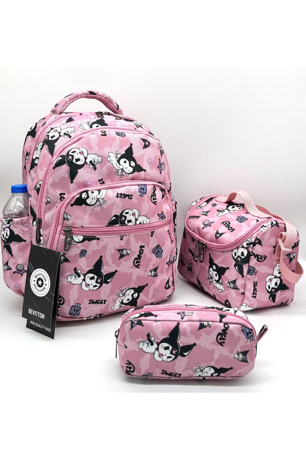Primary School Bag 3-Piece Set Primary School Bag Character Patterned Suit Girl Lilac