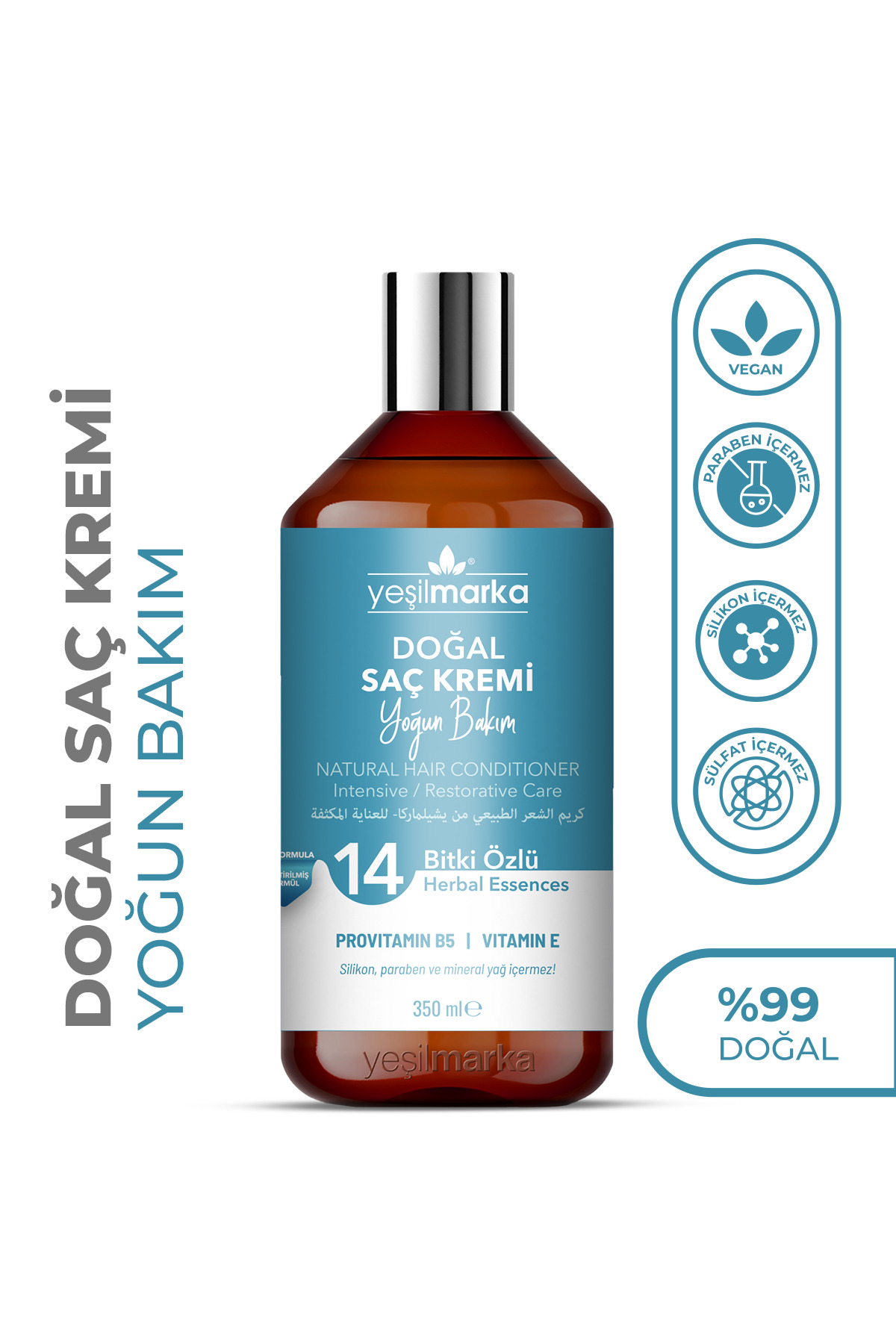 yeşilmarka Doğal Saç Kremi- Yoğun Ve Onarıcı Bakım- Yıpranmış Ve Sorunlu Saçlar- Vegan Ve Organik — 8682022620064