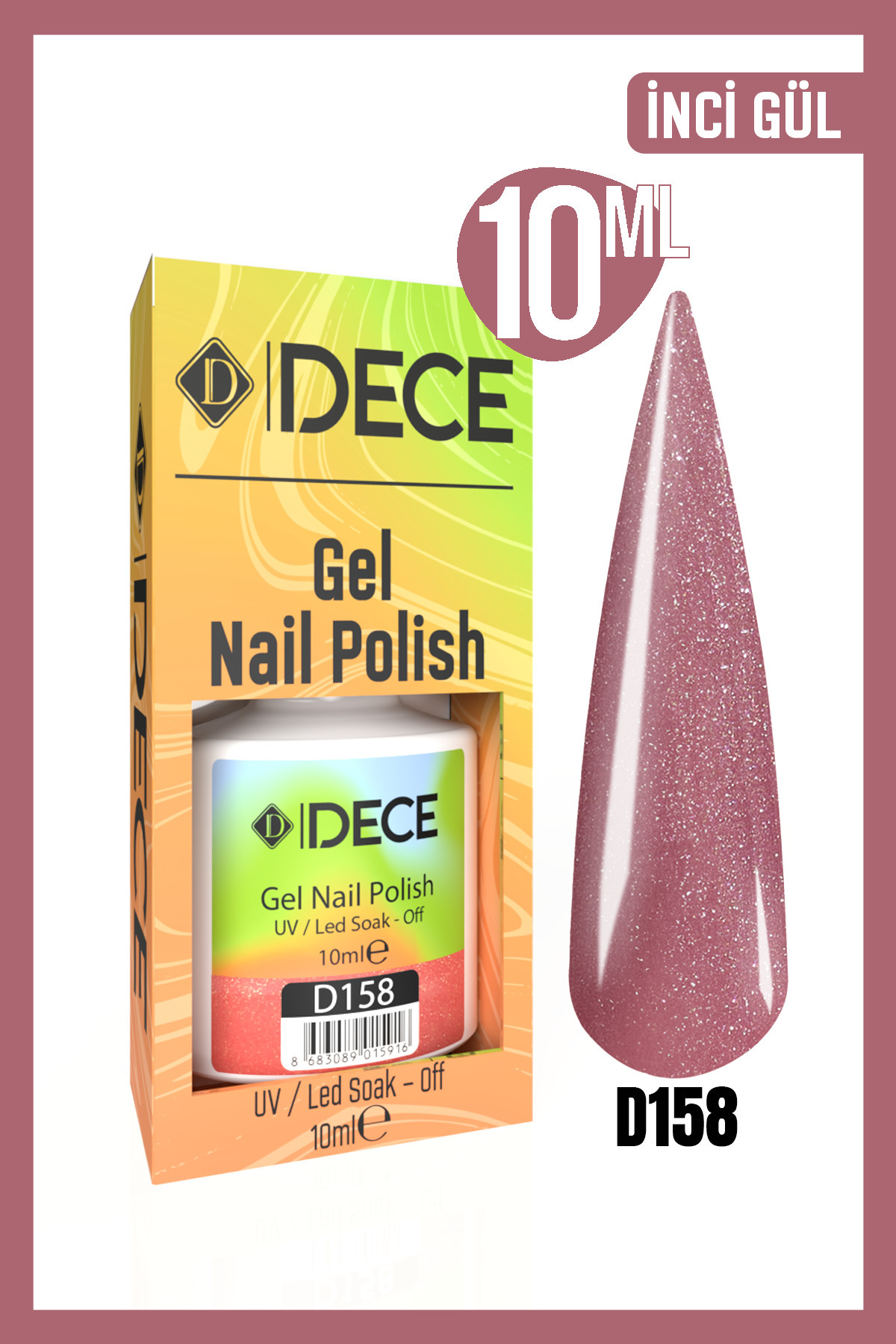 Dece Kalıcı Oje Uv Led D158 (IŞILTI SERİSİ) 10ml — صورتی 8683089014038801