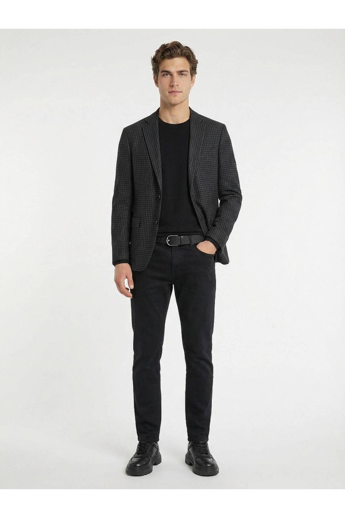 Kip  Antrasit Yün Karışımlı Ceket - Görsel 2