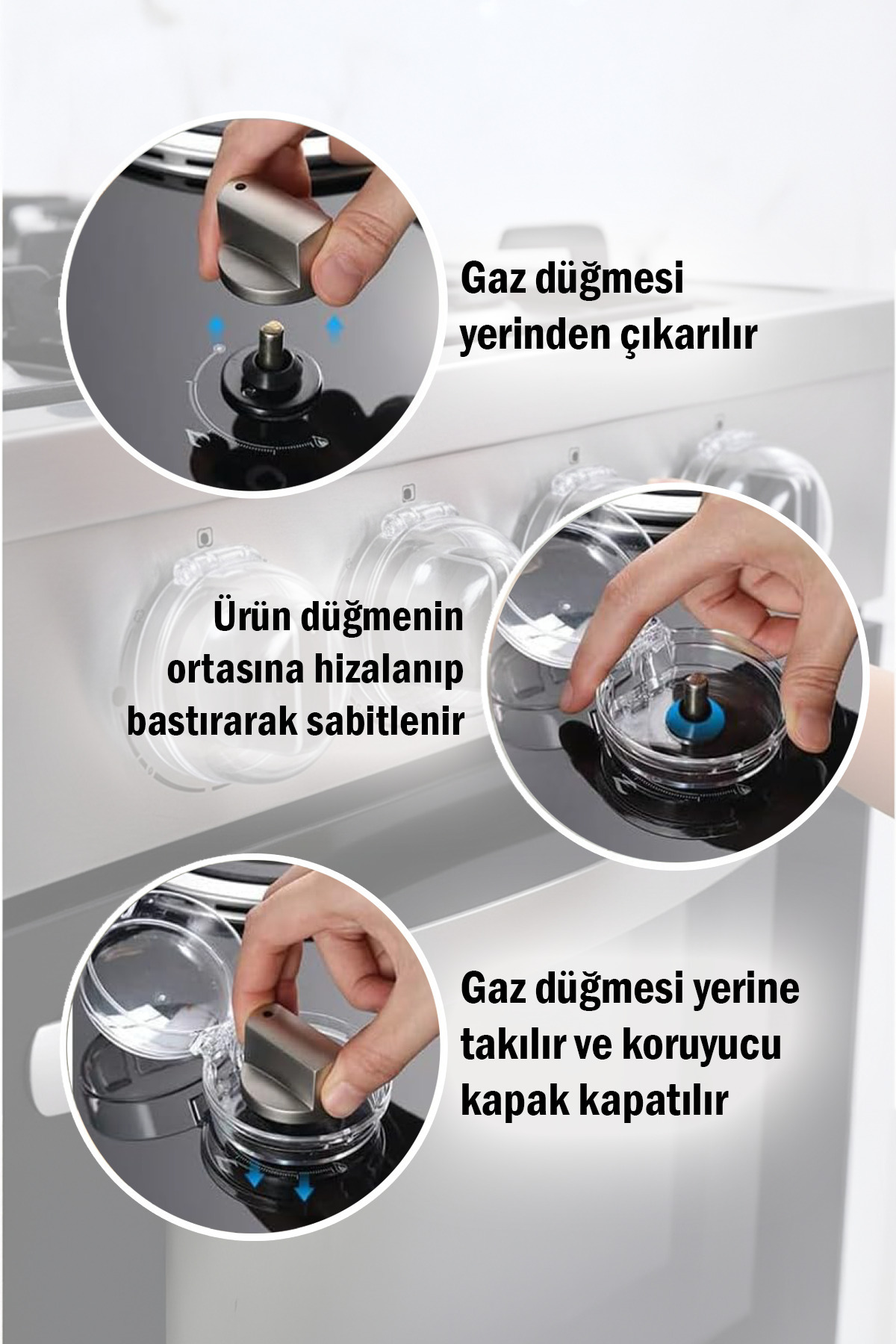 omilife 2'li Ocak Düğme Koruyucu Kapak Bebek Güvenlik Kilidi Fırın Düğme Koruyucu fotoğrafı 7 (önizleme)