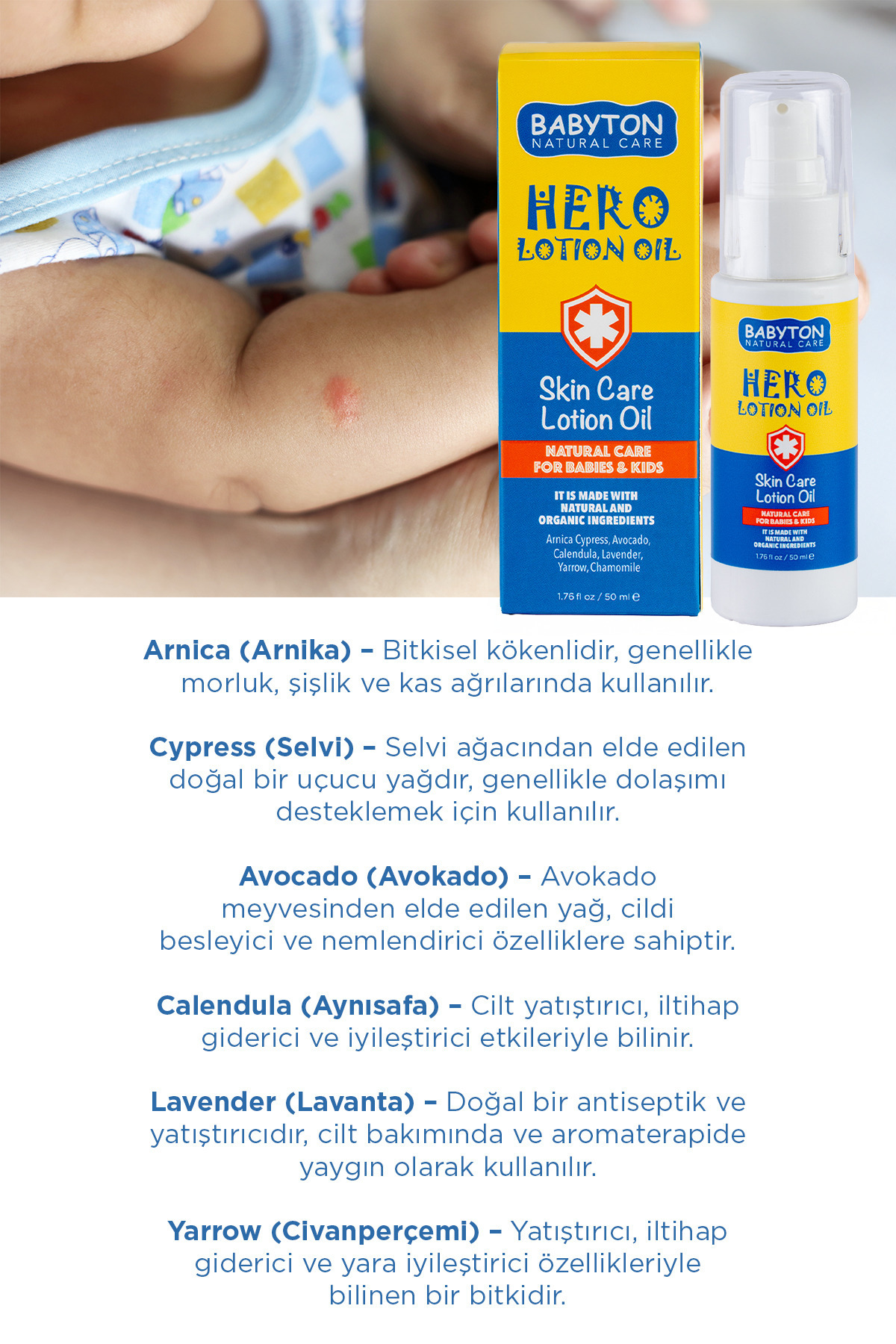 BABYTON Anlık Yatıştırıcı Hero Losyon Yağ 50 ml fotoğrafı 2 (önizleme)