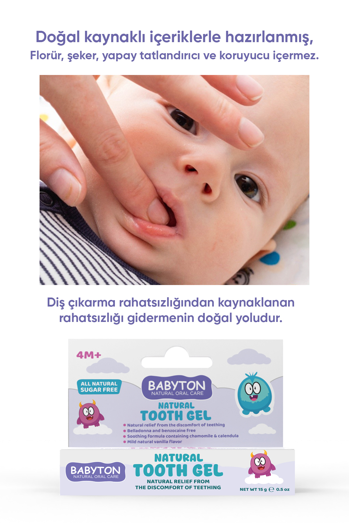 BABYTON Bebekler İçin Doğal Diş Jeli 15 gr fotoğrafı 3 (önizleme)