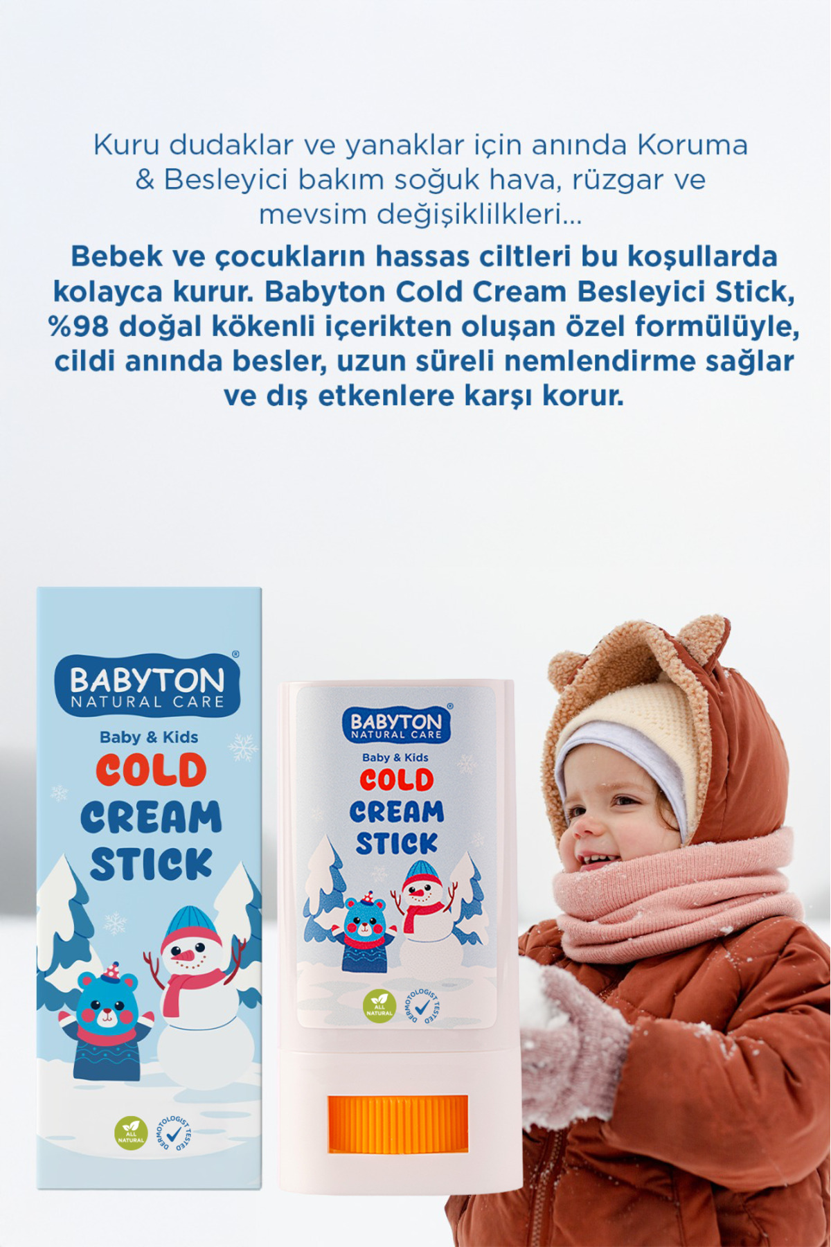 BABYTON Doğal Cold Stick Nemlendirici ve Besleyici-Soğuk Hava Yıpratıcı Etki Karşıtı fotoğrafı 4 (önizleme)