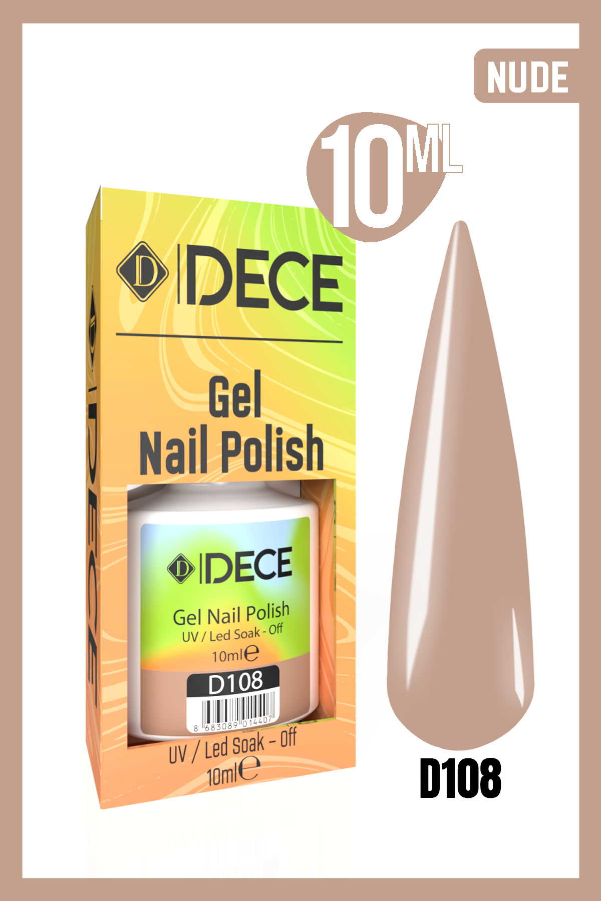 Kalıcı Oje Uv Led D108 (NUDE SERİSİ) 10ml — صورتی 8683089014038801