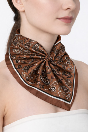 tarzınısec Makro Çiçek Desenli Fular Estascarf