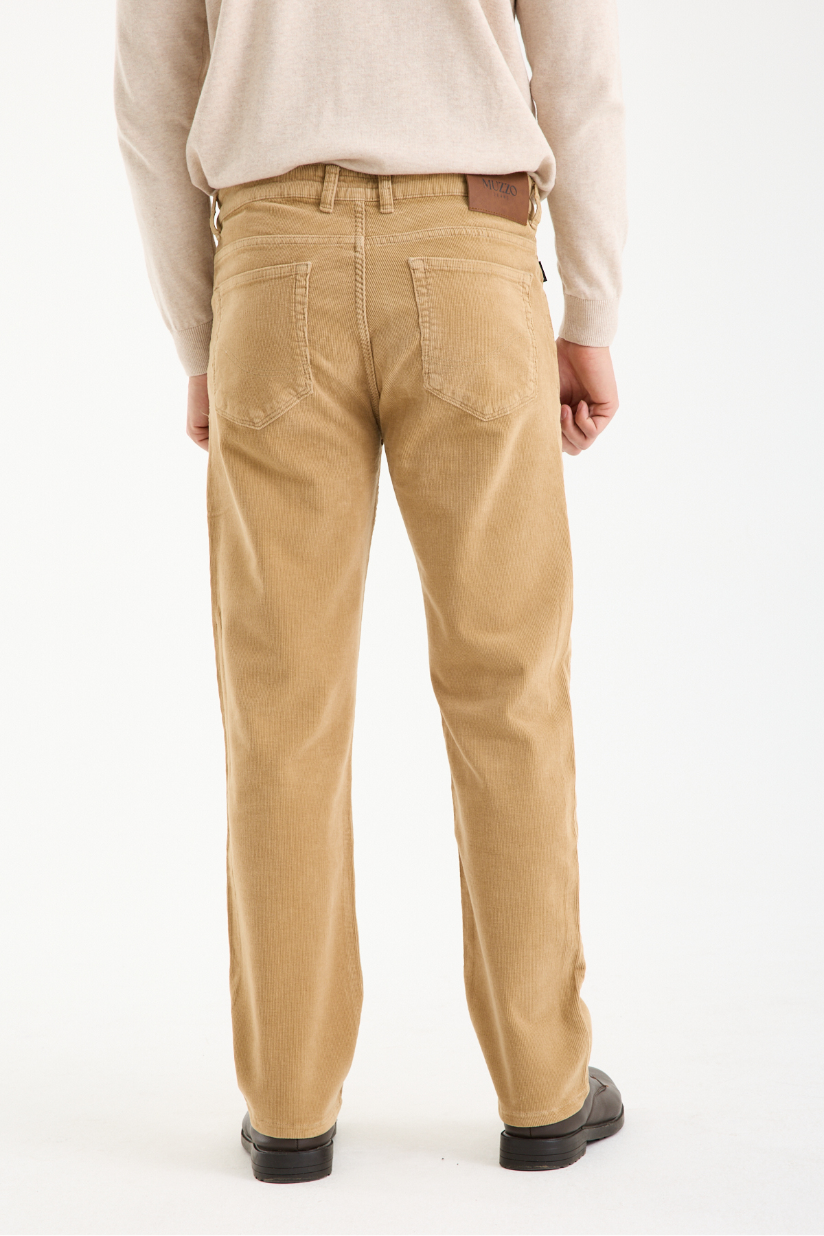 Pamuklu Bej Kadife Regular Fit Pantolon — بژ 5056 — تصویر 5 از 7