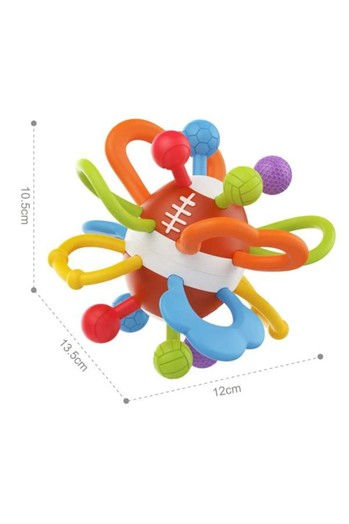 Smartfox Çıngıraklı Duyusal Top Oyuncak Diş Kaşıyıcı Montessori Gelişim Oyuncağı fotoğrafı 4 (önizleme)