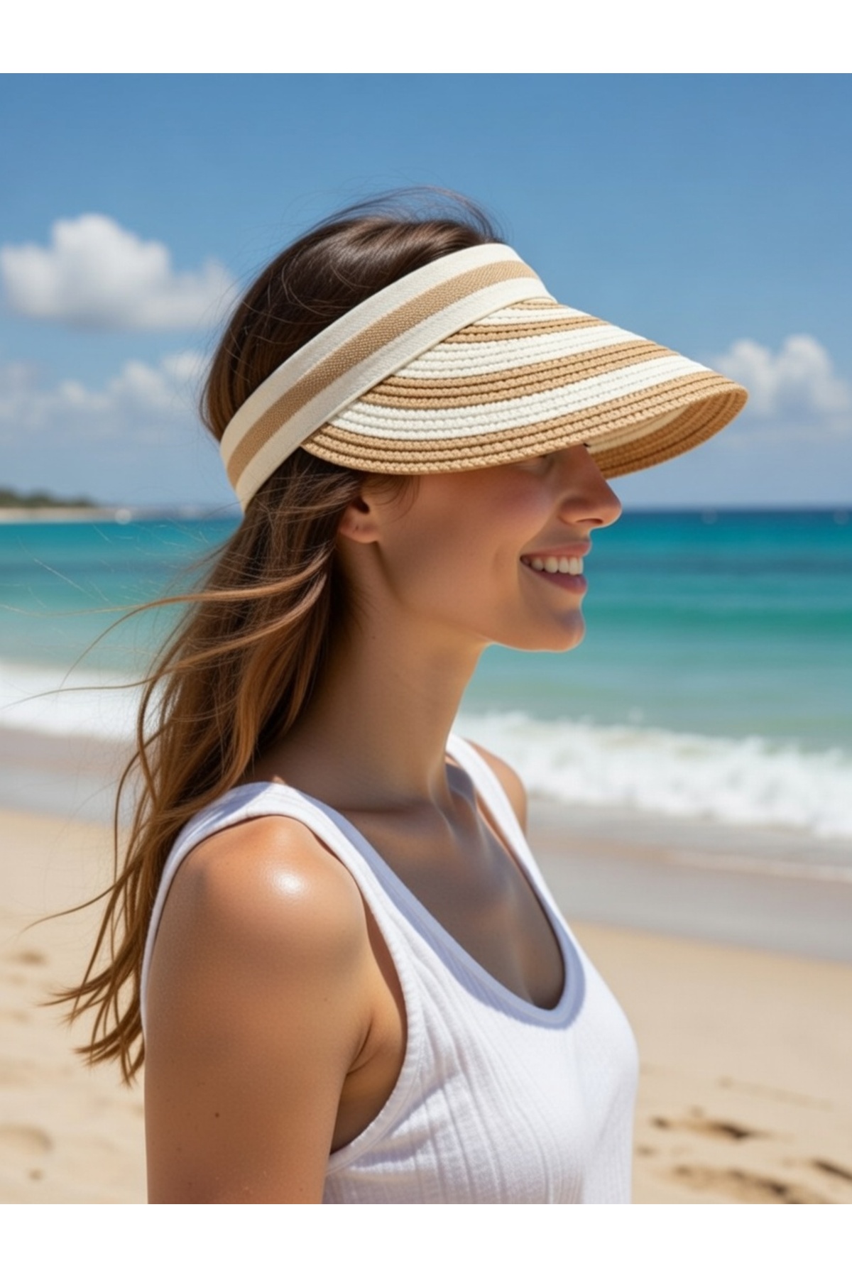 Women Straw Hat Summer Beach Hat Premium Quality - Visor Hat