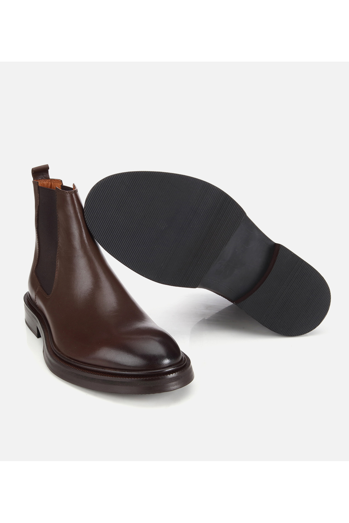 Hotiç  Erkek Deri Kahverengi Lastik Detaylı Chelsea Bot - Görsel 6