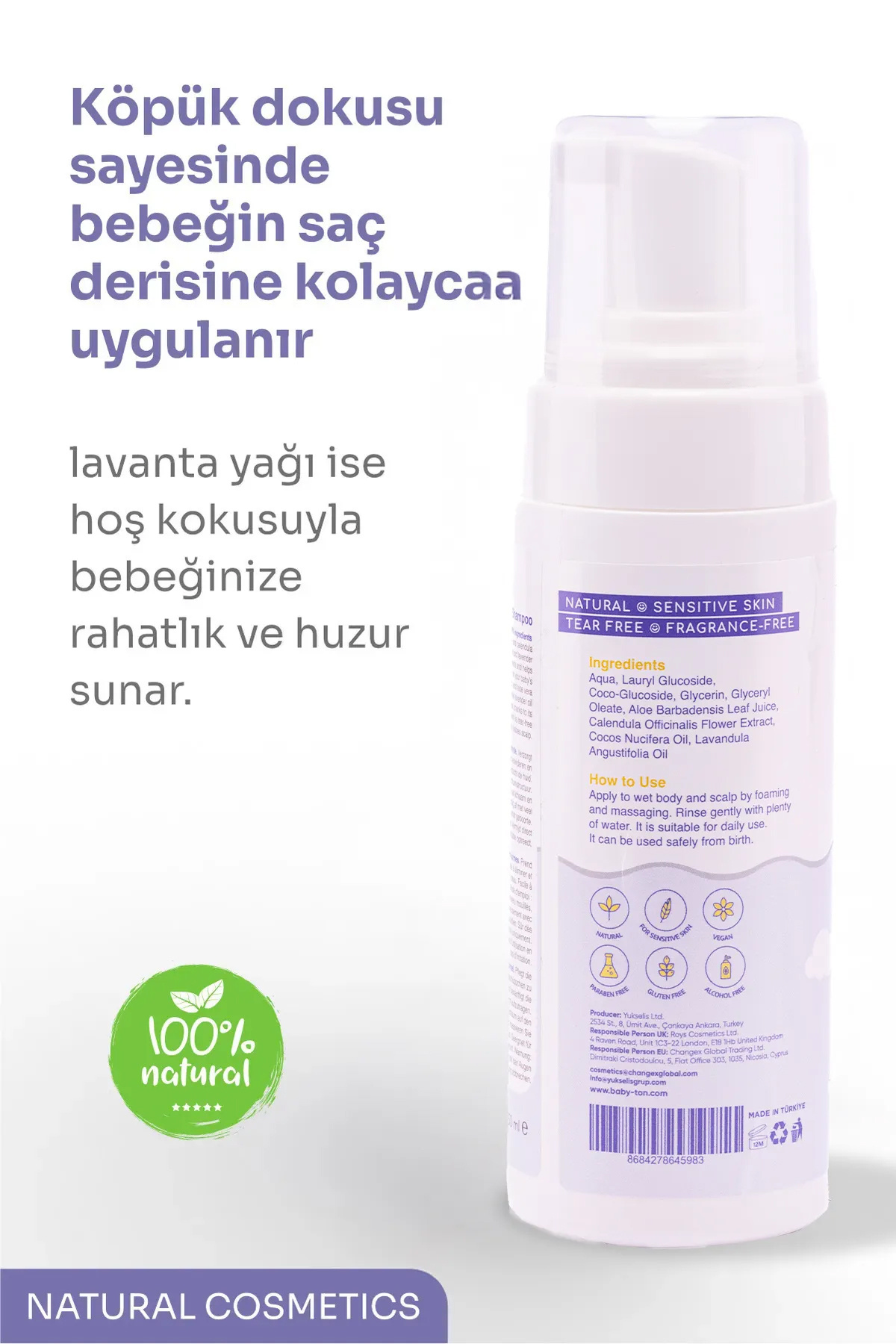 BABYTON Yenidoğan Doğal Konak Şampuan 150 ml fotoğrafı 3 (önizleme)