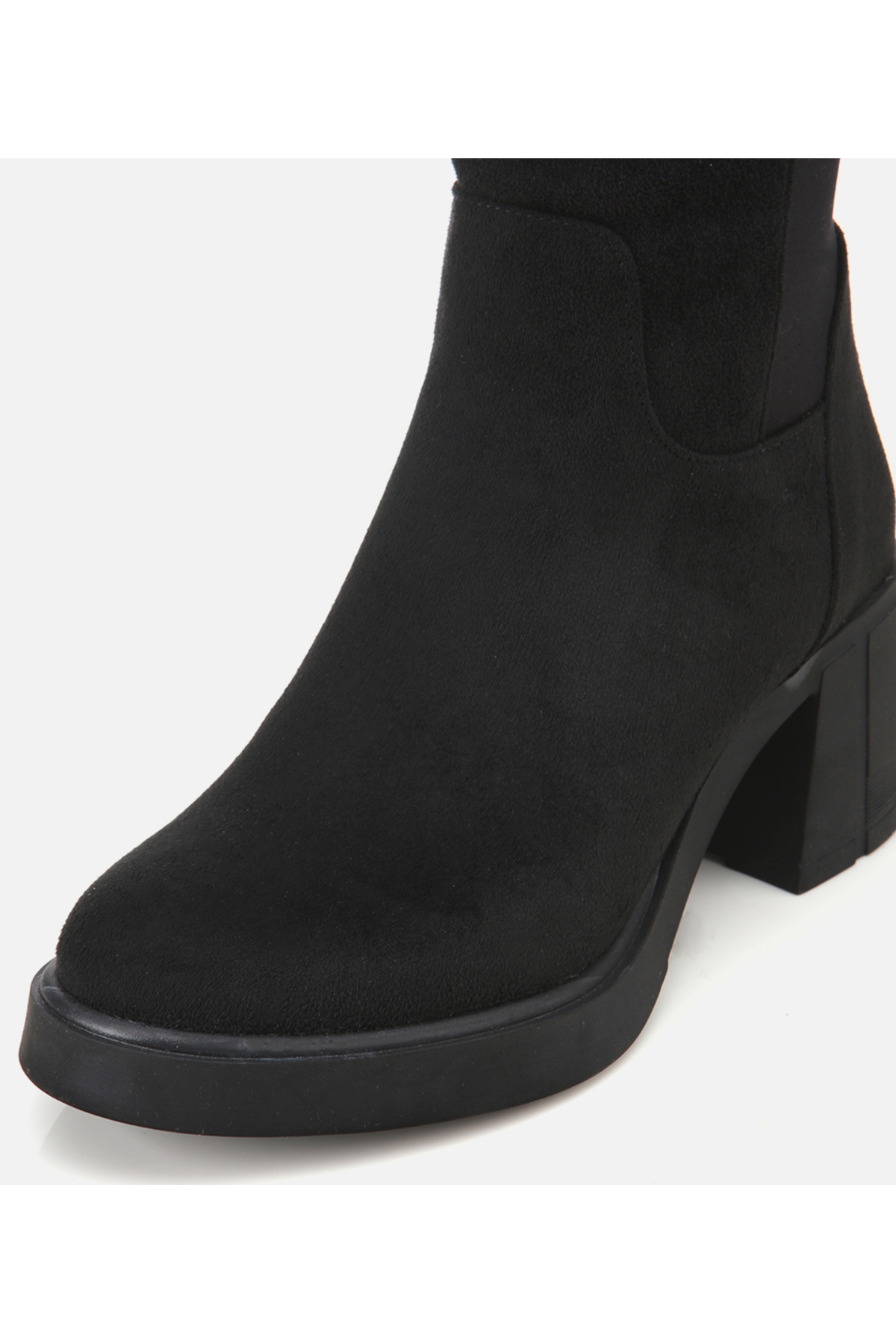 Hotiç  Kadın Süet Siyah Streç Topuklu Çizme - Görsel 3