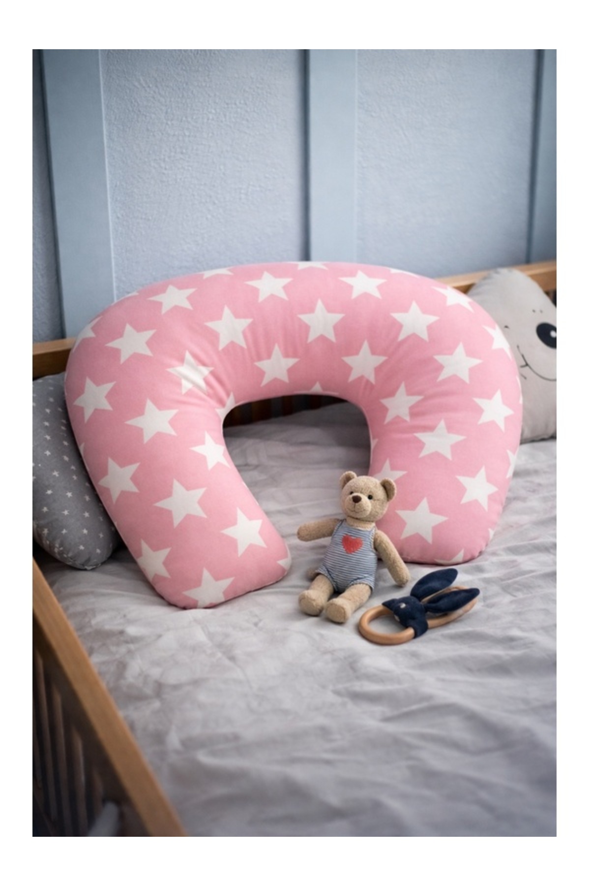 Mapel Çift Taraflı Emzirme Yastığı /bebek Destek Minderi, Hamile Yastiği, Pamuk Kumaş fotoğrafı 4 (önizleme)