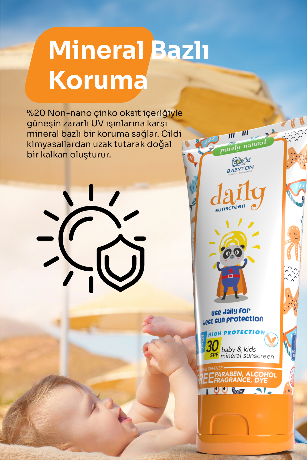 BABYTON Doğal Günlük Güneş Koruyucu Krem 100 ml fotoğrafı 5 (önizleme)