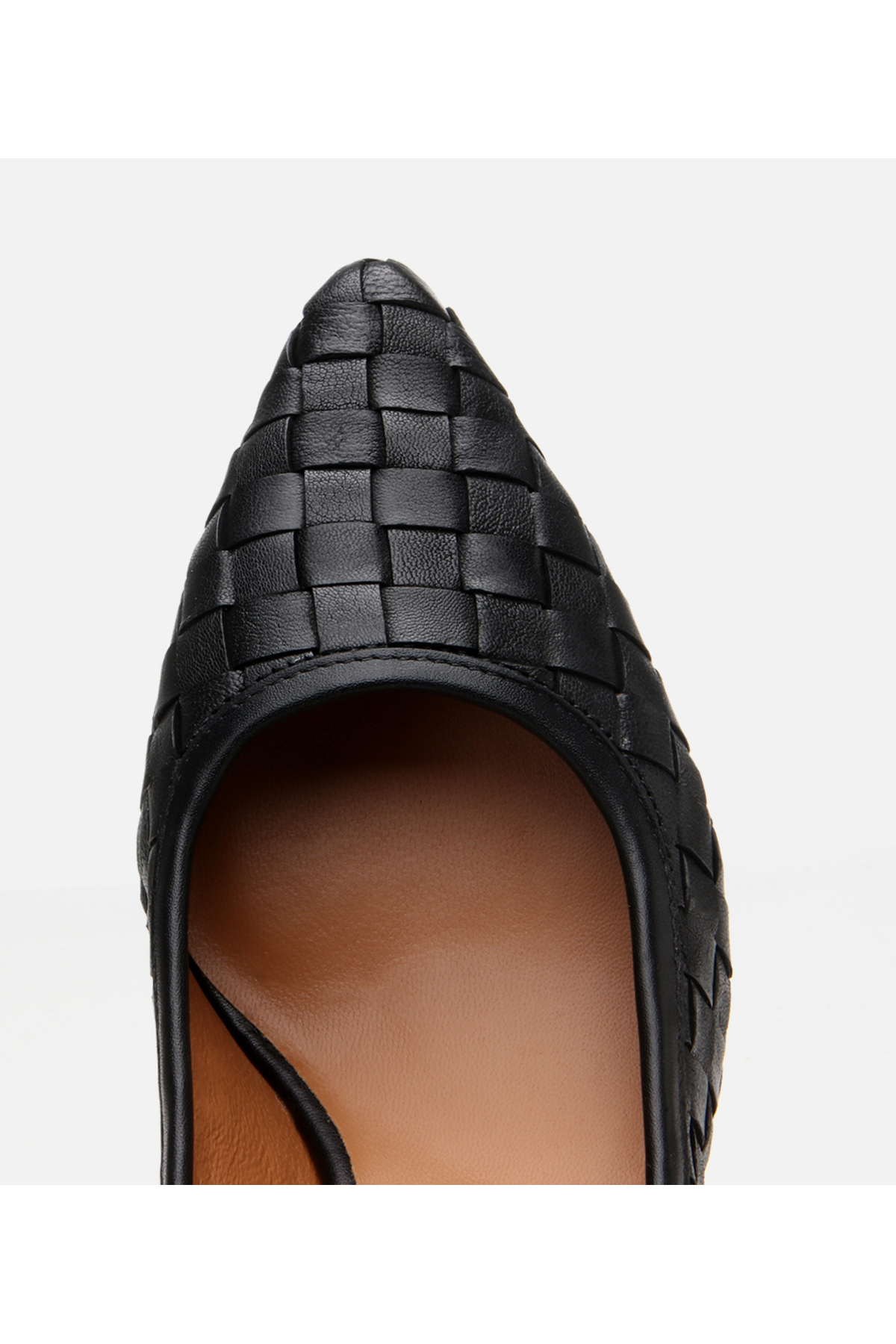 Hotiç  Kadın Deri Siyah Örgü Detaylı Stiletto - Görsel 4