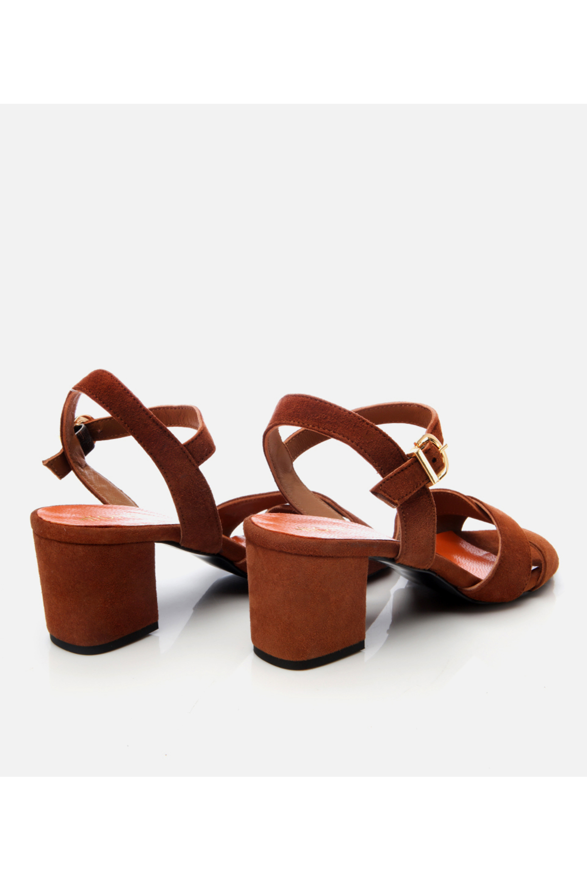 Hotiç  Kadın Süet Deri Taba Kemerli Kalın Topuklu Sandalet - Görsel 6