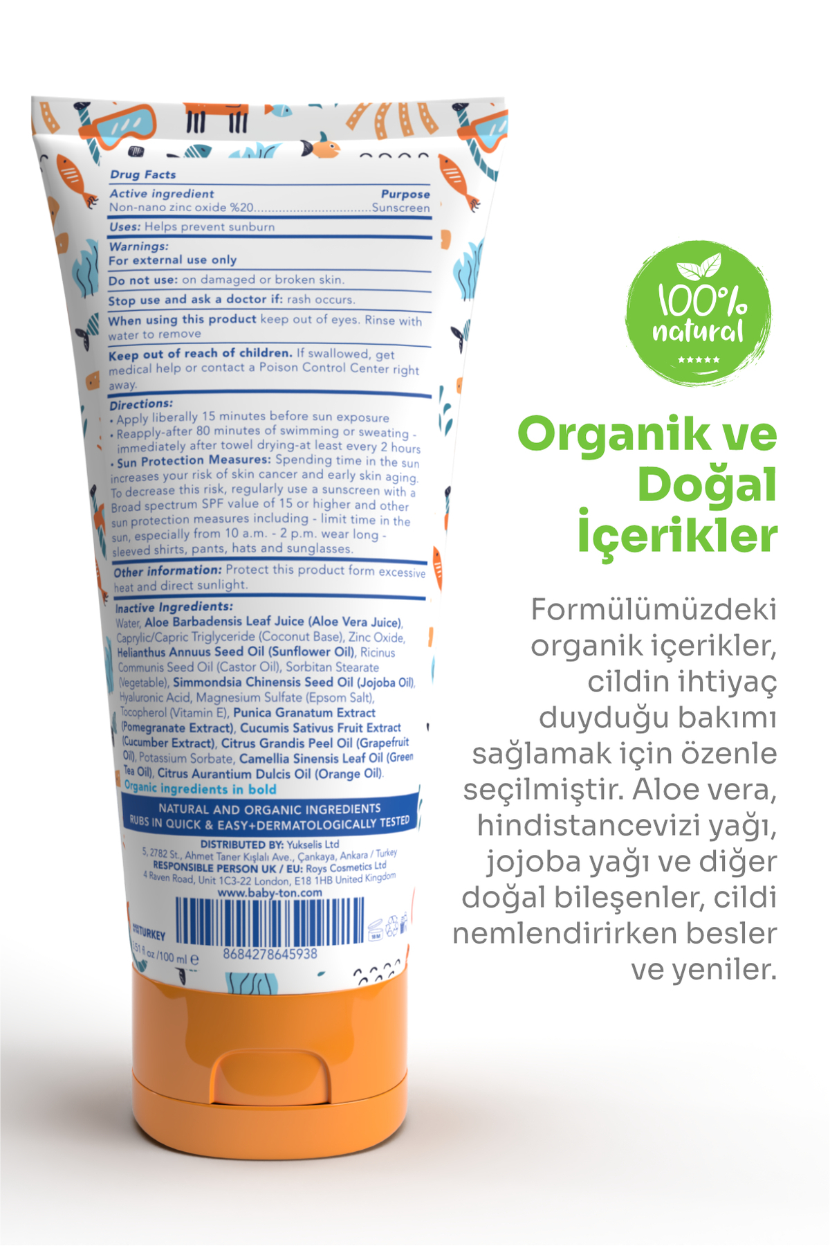 BABYTON Doğal Günlük Güneş Koruyucu Krem 100 ml fotoğrafı 4 (önizleme)