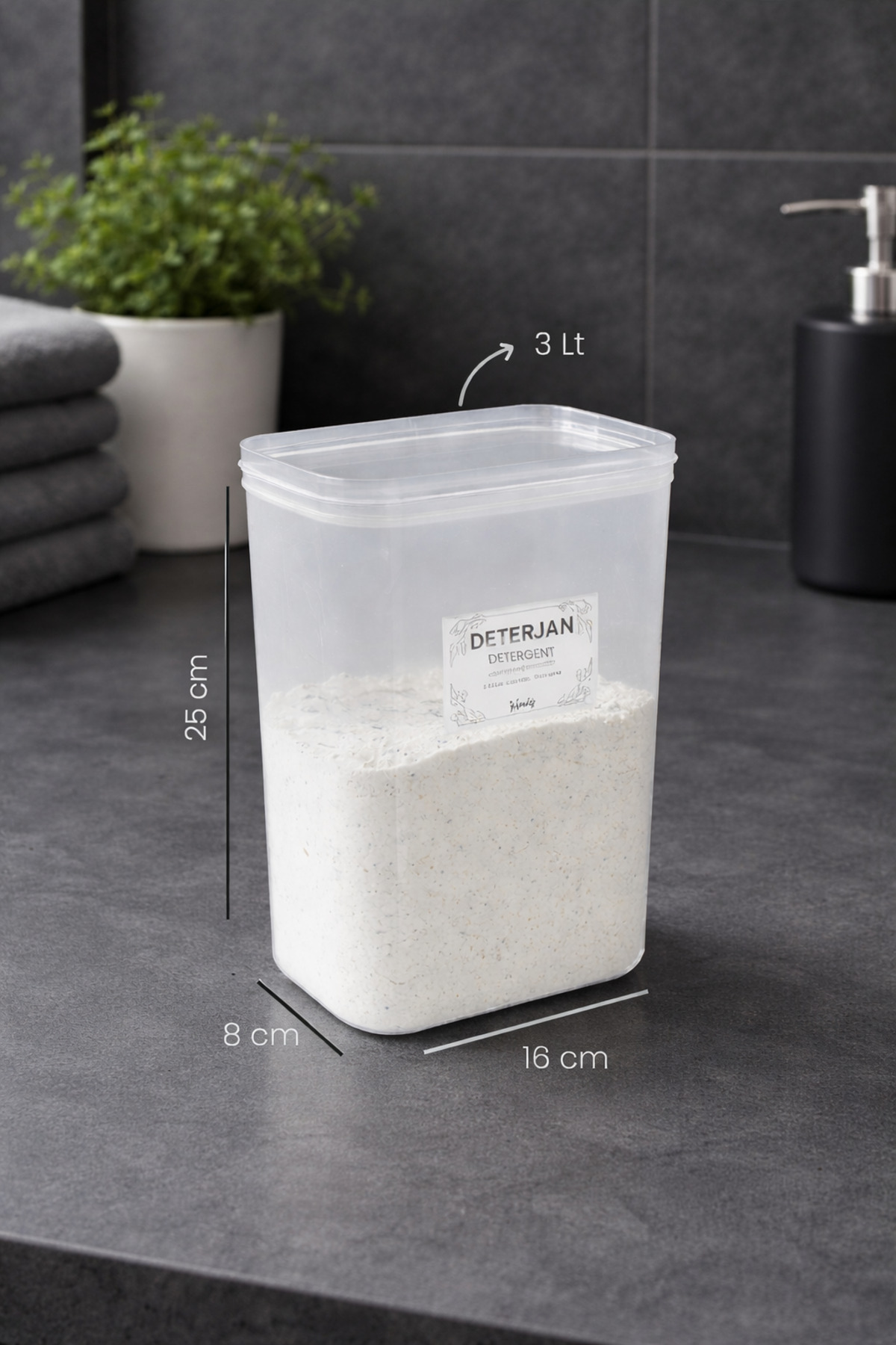 naturelove Tekli Vakumlu Kapak Toz Deterjan Kutusu Etiketli 3