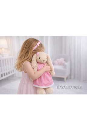 Halley ELBİSELİ KAHVERENGİ TAVŞAN PELUŞ OYUNCAK 45 cm