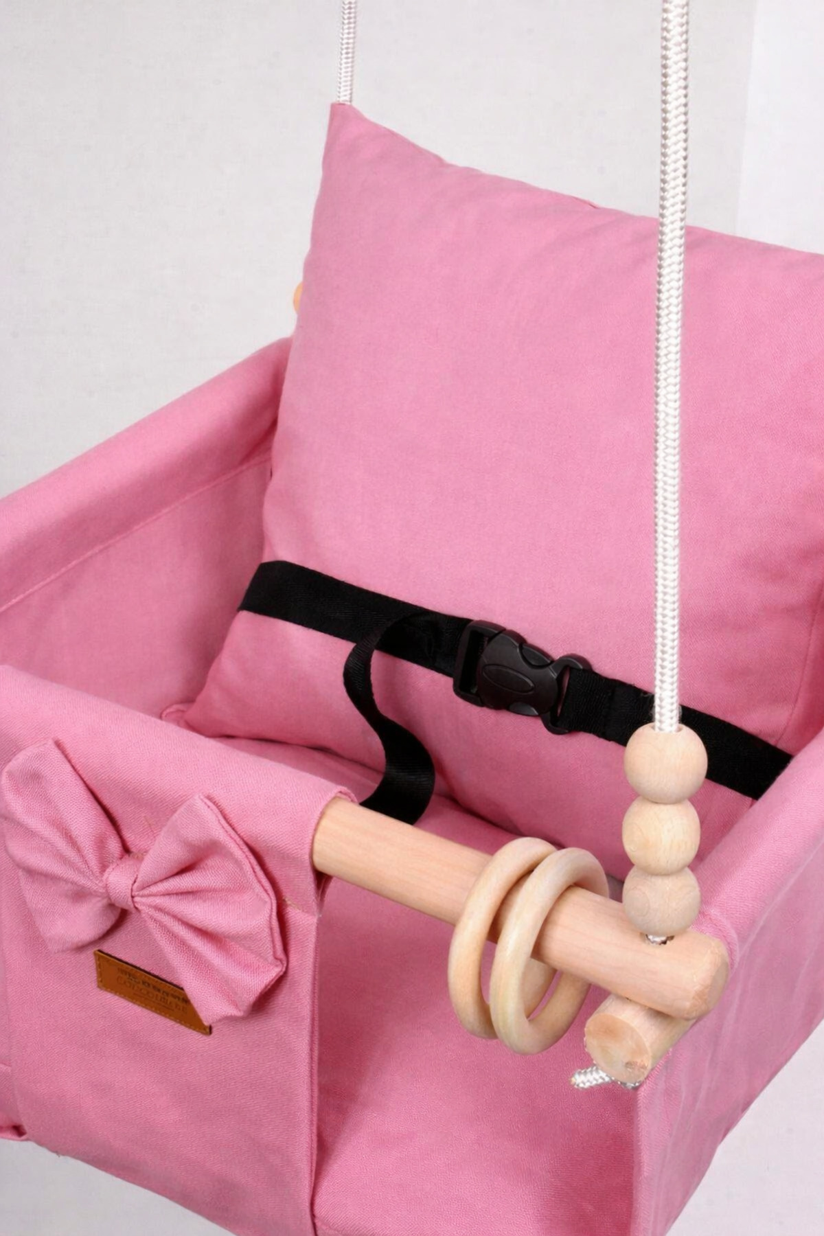 ConconBebe Emniyet Kemerli Çocuk Salıncak Ahşap Bahçe Salıncağı Hamak Tavan Ev Salıncağı fotoğrafı 2 (önizleme)