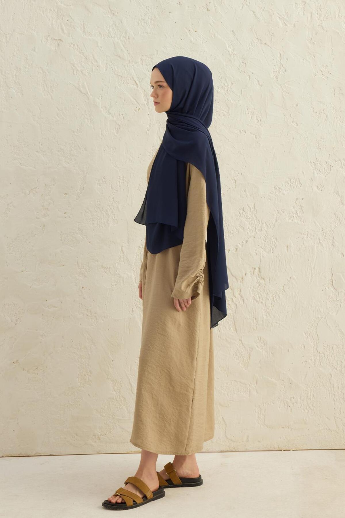 Qef  Daily Krep Şal Lacivert - Görsel 5