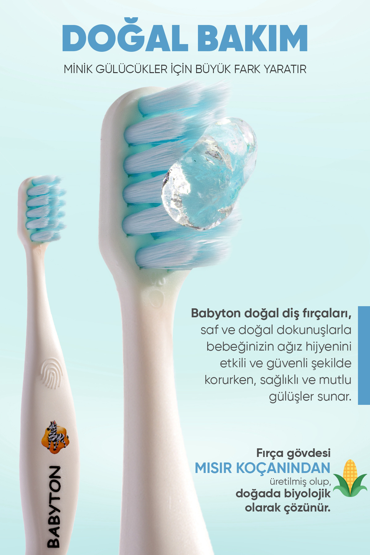 BABYTON Ekolojik Diş Fırçası Zebra fotoğrafı 3 (önizleme)