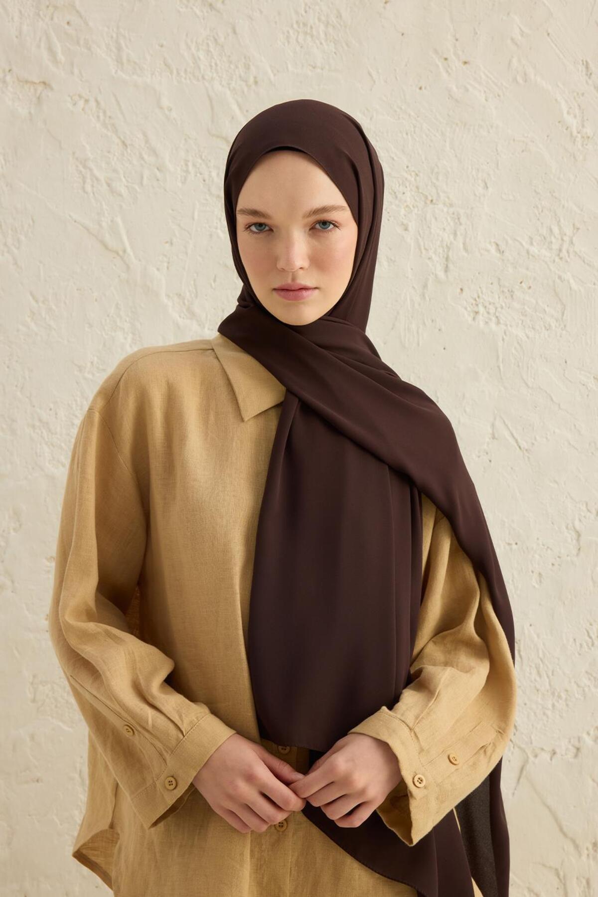 Daily Crepe Shawl Bitter Coffee
