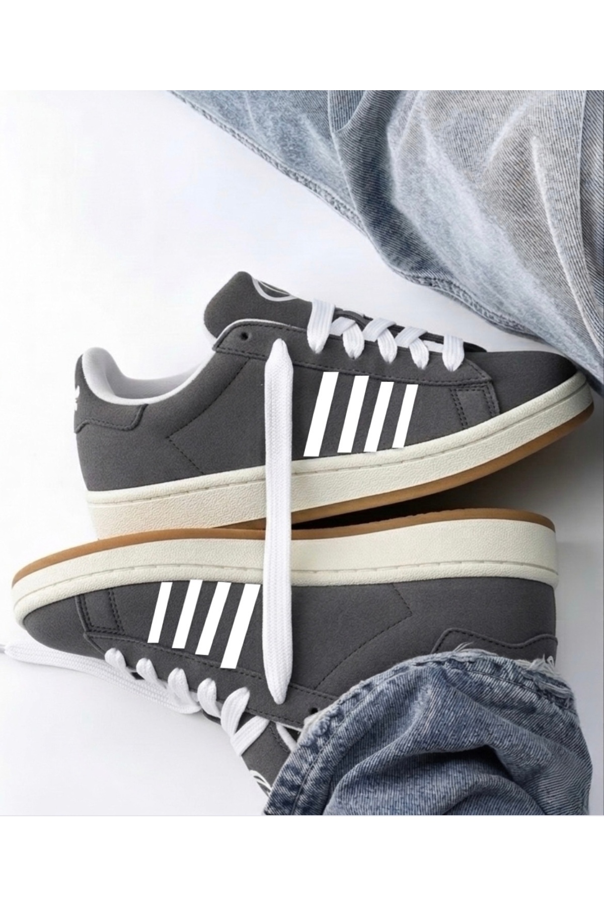 Campus  00s Kaydırmaz Taban Spor Ayakkabı Dar Kalıptır Kalın Beyaz Bağcık Hediyeli 🎁 - Görsel 2