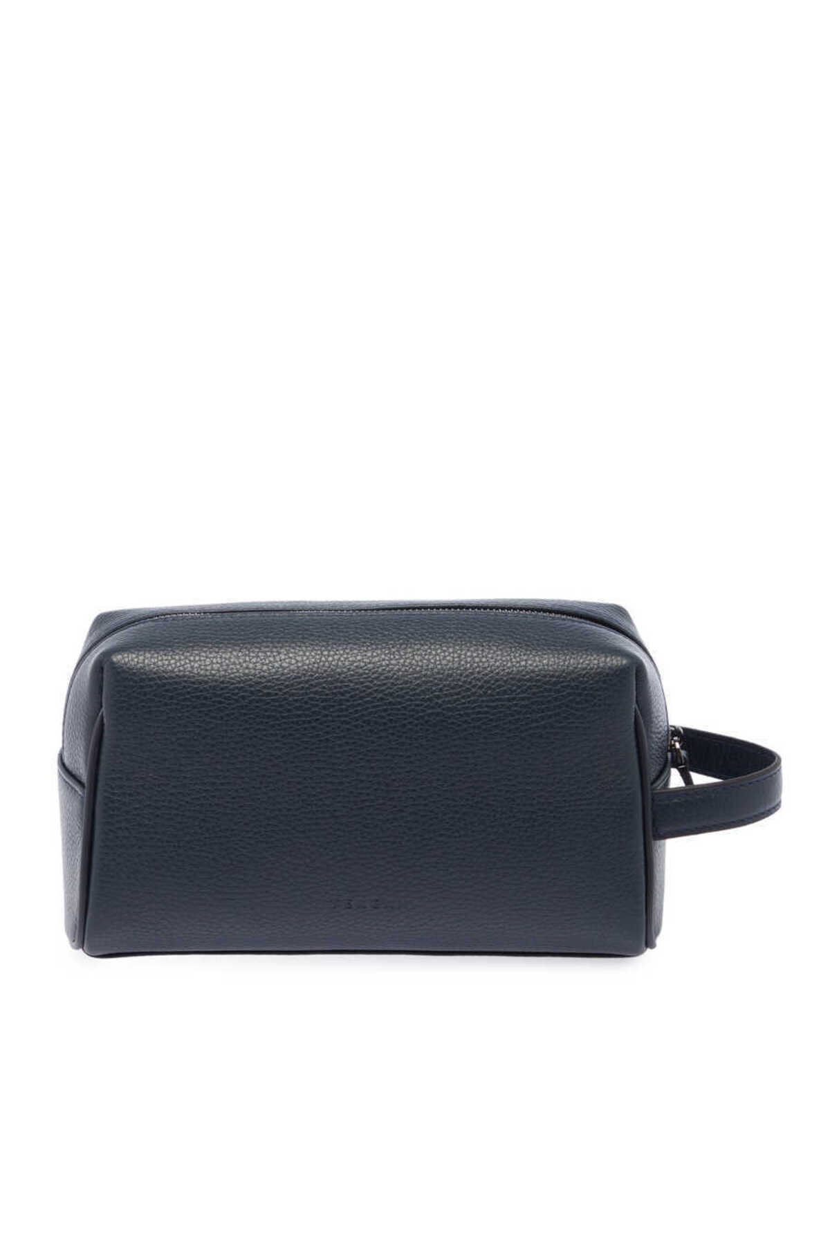 Tergan Lacivert Hakiki Deri Unisex Portföy Çantası - S1PC00021496-A38 görsel 3