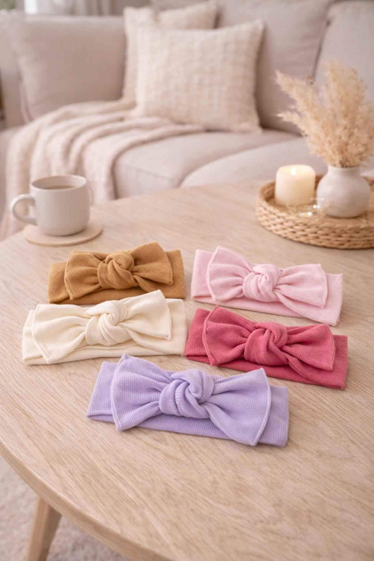 Bebella Kız Bebek Ribana Saç Bandanası – Fiyonk Bağlamalı %100 Pamuklu Hediyelik fotoğrafı 3 (önizleme)