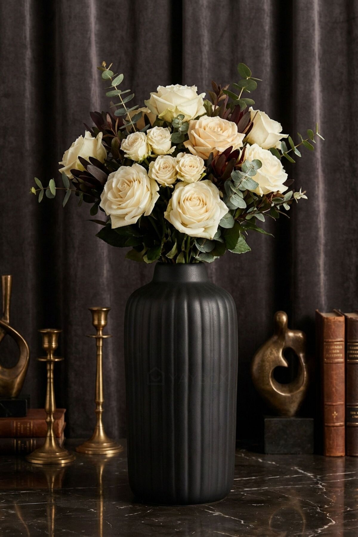 Decorative Vase Handmade Black Color Model 22