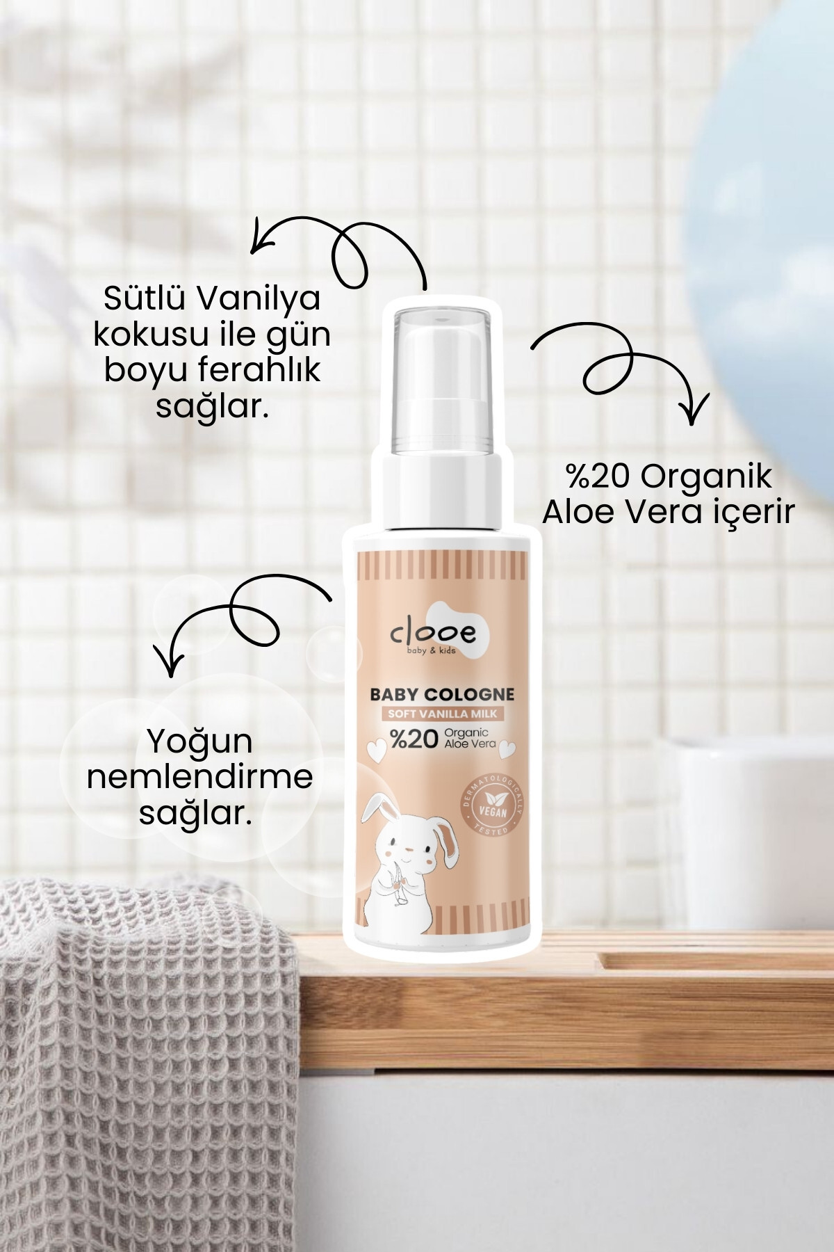 clooe Vegan Kolonya Seti - Soft Cotton Feel, Soft Vanilla Milk fotoğrafı 3 (önizleme)