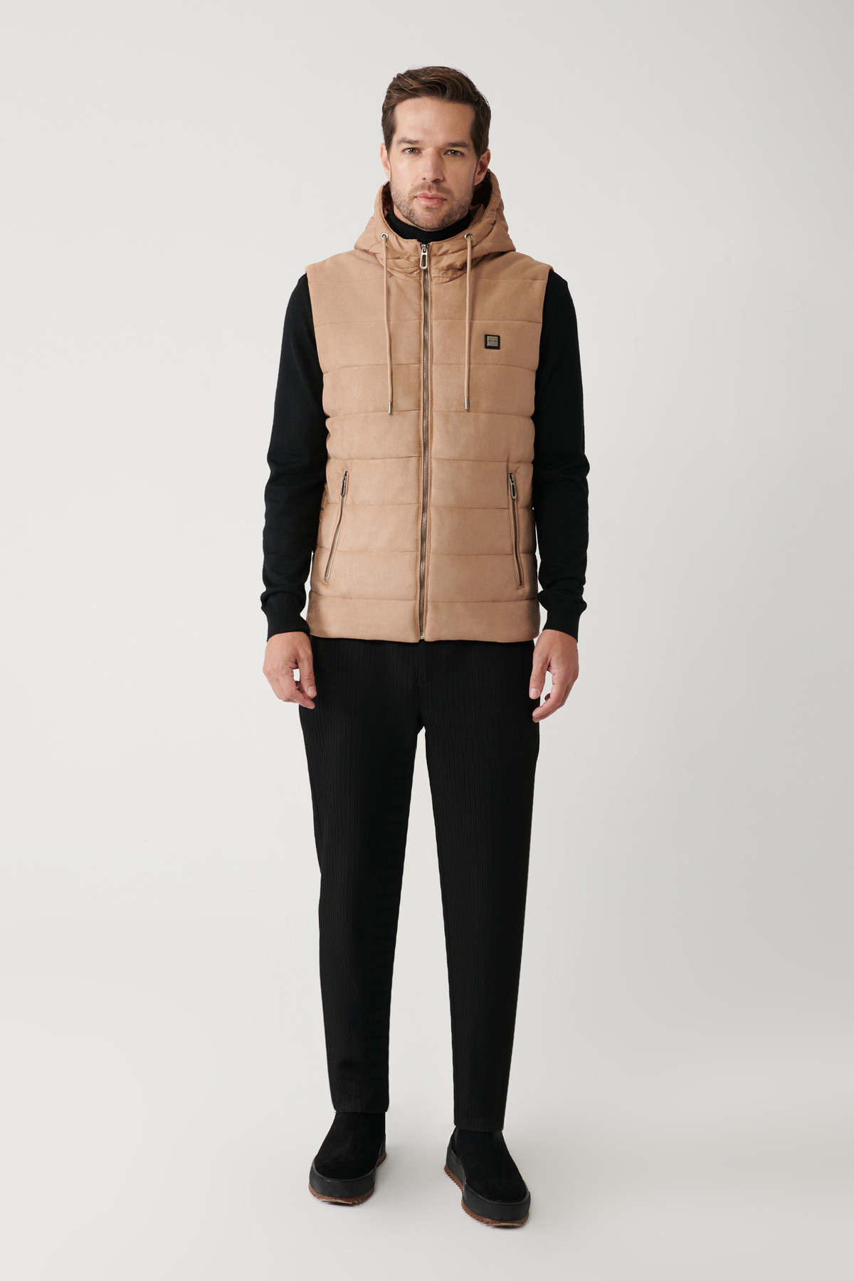 Avva  Erkek Bej Kapüşonlu Elyaflı Yelek A32Y6511 - Görsel 6