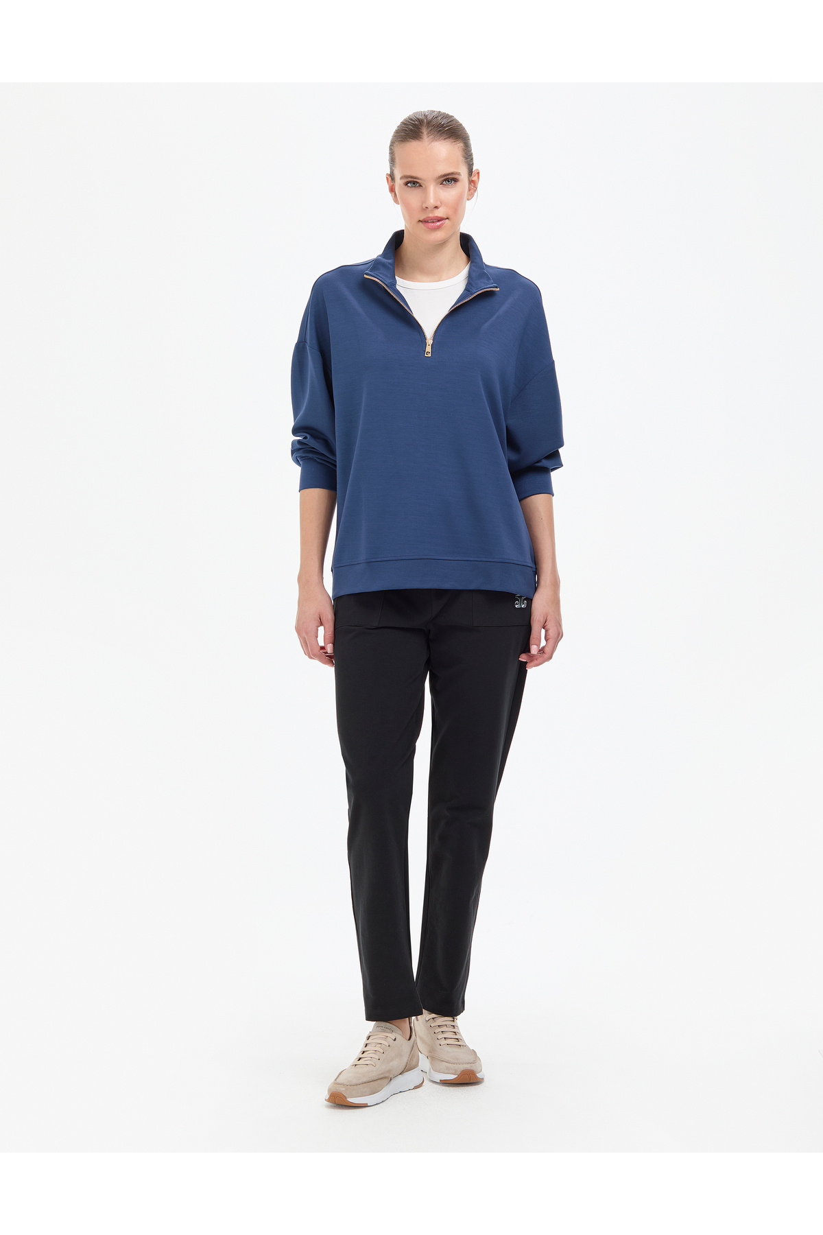 Pierre Cardin  Lacivert Regular Fit Modal Kumaş Sweatshirt 50308116-VR033 - Görsel 4