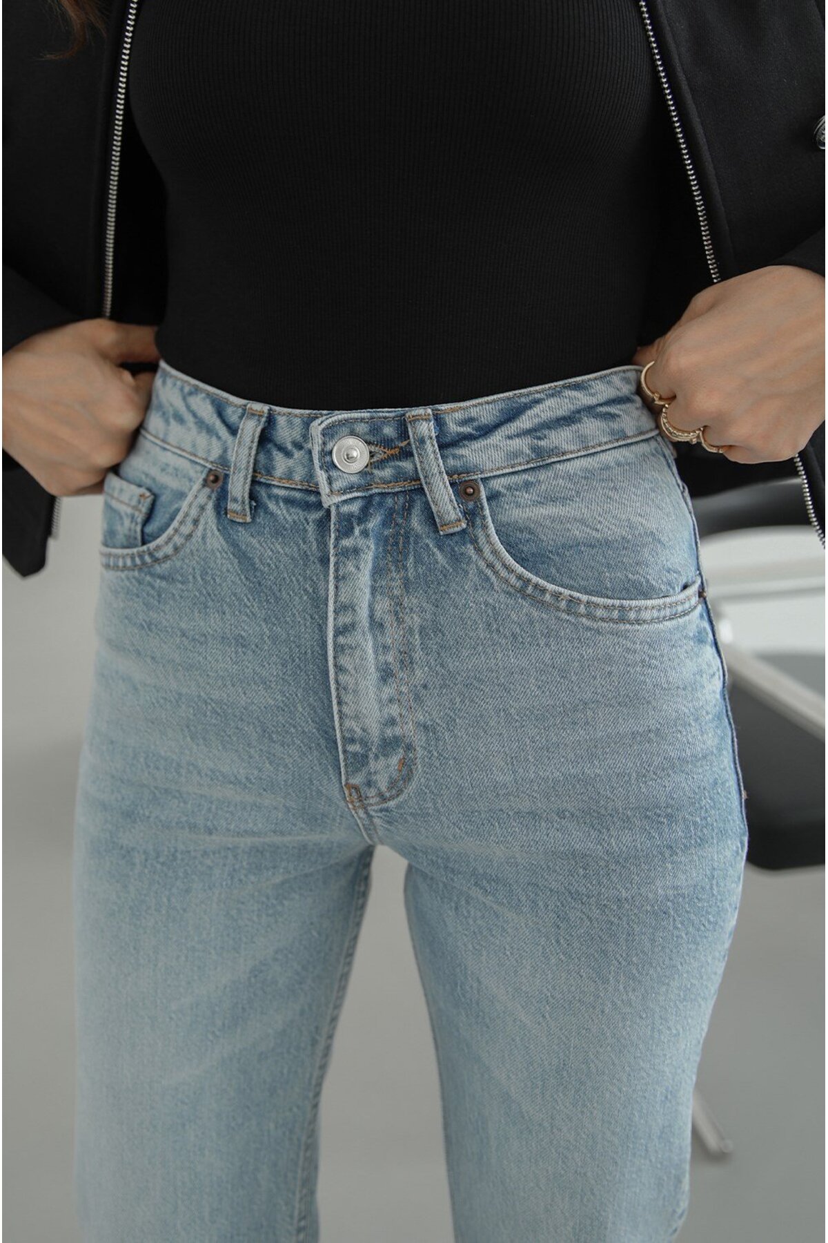 Havoş  Light Blue Boy Fit Kesik Paça Jean - Görsel 4