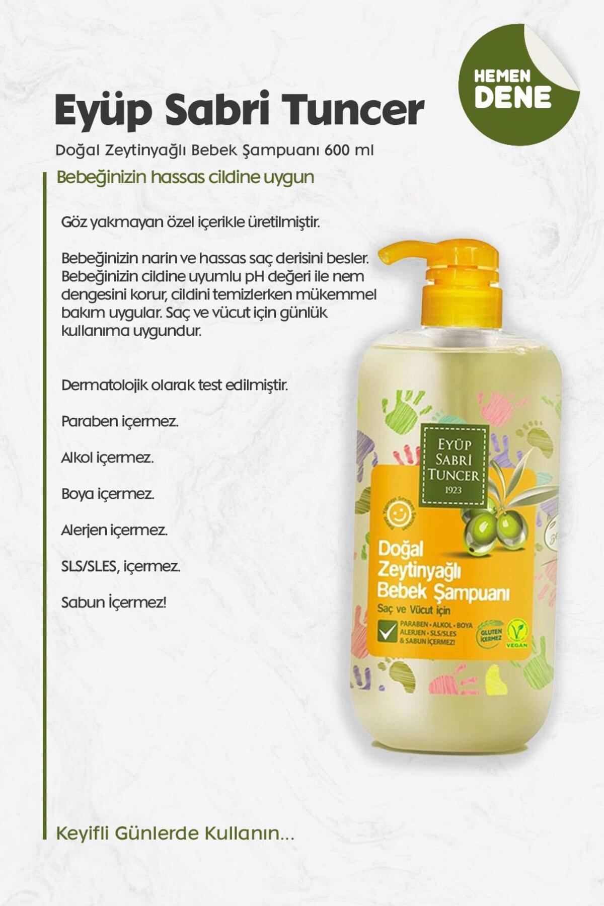 Eyüp Sabri Tuncer Doğal Zeytinyağlı Bebek Şampuanı 600 ml fotoğrafı 2 (önizleme)