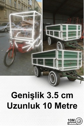 opersan 3.5 cm x 10 Metre Beyaz renk Reflektif Bant – Kendinden Yapışkanlı, Y...