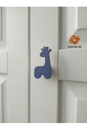 Baylin3D Zürafa Figürlü Dolap Kulpu - Çocuk Odası , Modern ve Şık - Tekli (3c...
